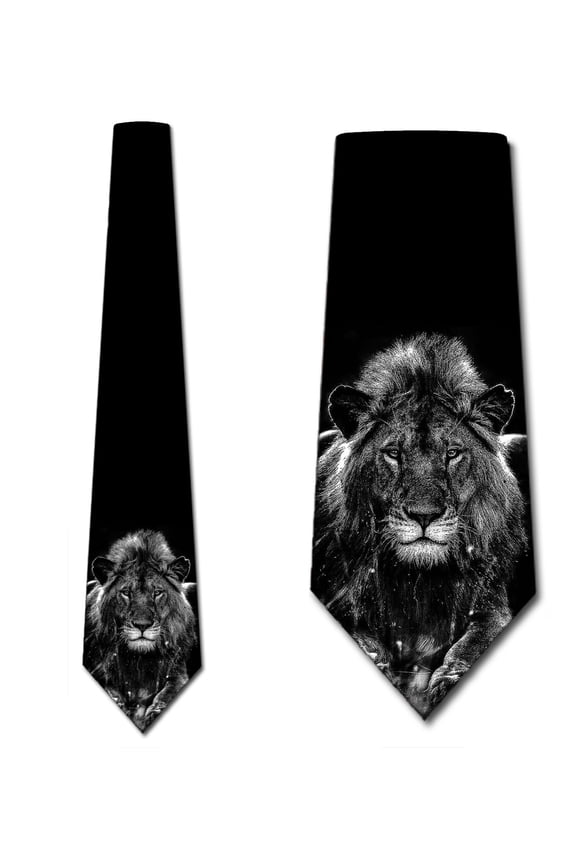 Animal Ties Mens Lion Necktie by Three Rooker