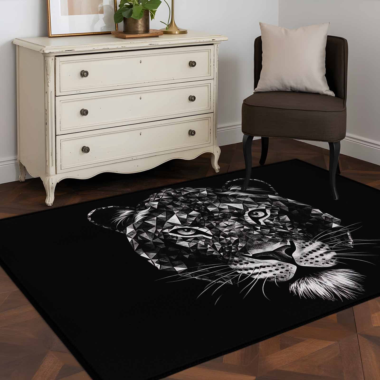 Animal Tiger 4x6 Rug for Dining Table for 4 People Under Table, Ear ...