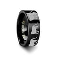 thumbnail image 1 of Animal Tiger Print Ring Engraved Flat Black Tungsten Ring - 4mm - 12mm, 1 of 1