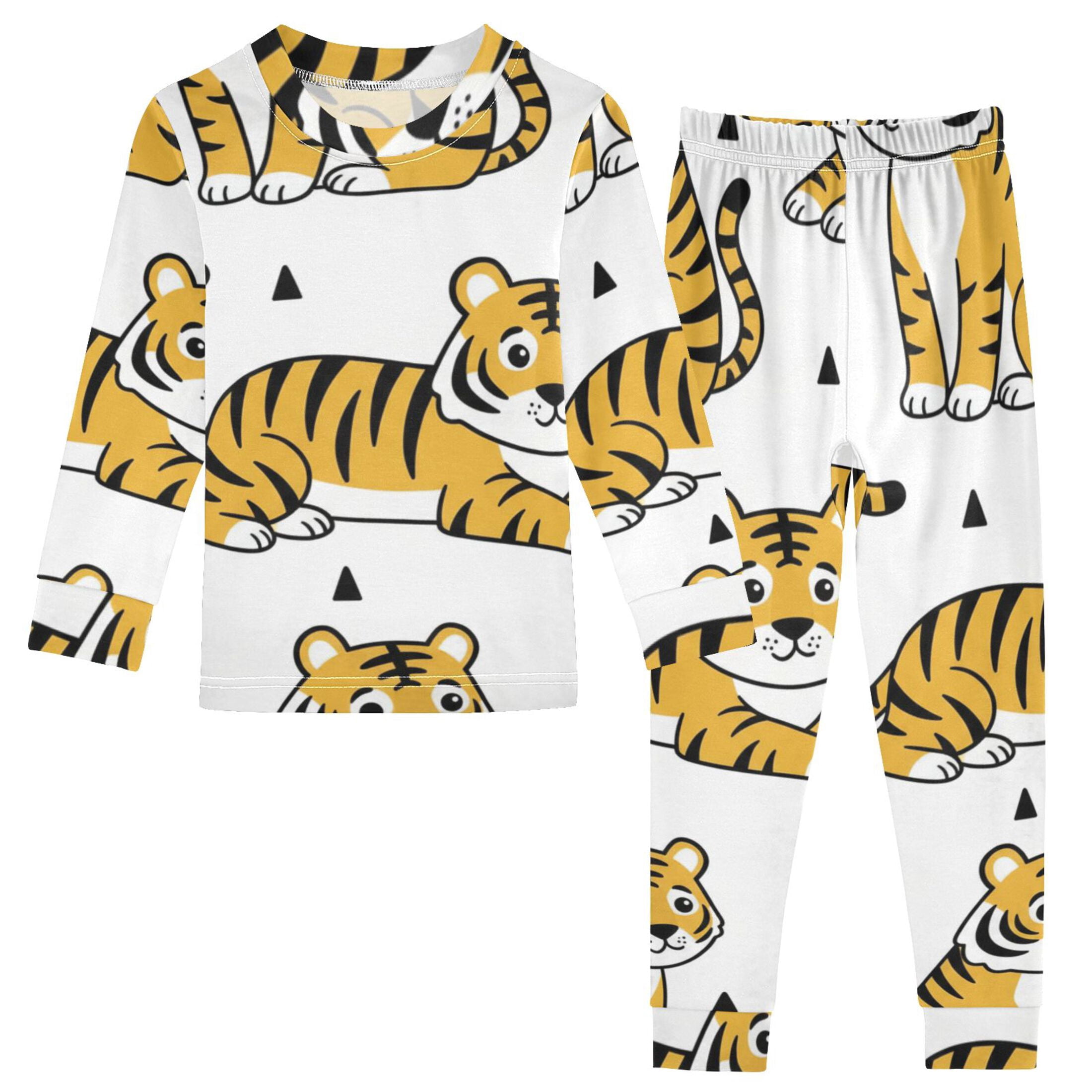 Tapir Pyjamas Animal Tigers Triangles Cotton Pajamas 2 Piece Set Sleepwear Soft and ...