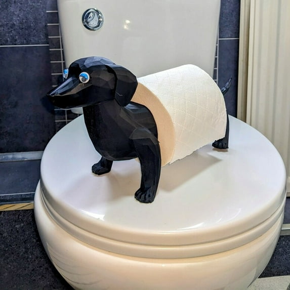 Animal Toilet Paper Holder, Cute Sheep Dog Tissue Roll Stand, Bathroom Decor Cartoon Puppy Shelf Organizer Countertop