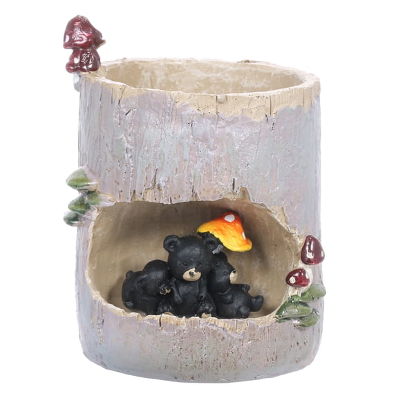 Animal Tomfeel Tree Stump Succulent Flower Pot Cartoon Pastoral Style Animal Flowerpot Resin Pot Garden Micro-scape Potted Plant Office Desk Ornament Decorative Gift