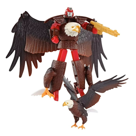 Animal Toy Small – Transforming Action Figure – Changes from a Detailed Animal Toy to a Unique Robot Toy in Seconds – Great Gift for Both Girls and Boys (5.3" Black Eagle)
