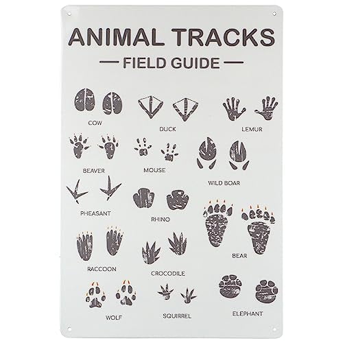 Animal Tracks Field Guide Animal Tracks,Country Land Theme Metal Sign