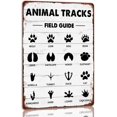 thumbnail image 1 of Animal Tracks Field Guide Tin Sign Rustic Animal Tracks Art Wall Decor For Country Woodland Theme House Farmhouse Cabin Metal Signs For Baby Home Bathroom Bedroom 8x12 Inch, 1 of 6