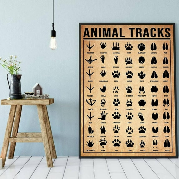 Animal Tracks Metal Sign Animal Lover Wall Art Woodland Nursery Wall Decor Best Gift