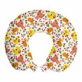 thumbnail image 1 of Animal Travel Pillow Neck Rest, Children with Kitties Birds Baby Chickens Flowers Berries Spring Cartoon, Memory Foam Traveling Accessory Airplane and Car, 12", Multicolor, by Ambesonne, 1 of 2