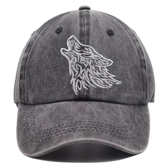Animal Tribal Wolf Howl Embroidered Unisex Baseball Cap