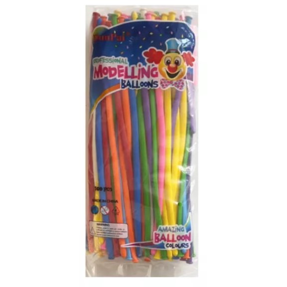 Animal Twisting Long Modelling Balloons, Professional, Assorted Colors, 100 Count, 12 Inch