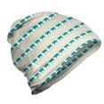 thumbnail image 1 of Animal Unisex Beanie, Elephants and Triangles Art, Hiking Outdoors, White Multicolor, by Ambesonne, 1 of 1