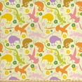 thumbnail image 1 of Animal Upholstery Fabric by the Yard, Pastel Colorful Exotic Setting Silhouettes with Flowers Repetition, Decorative Fabric for DIY and Home Accents, Pale Yellow and Multicolor by Ambesonne, 1 of 4