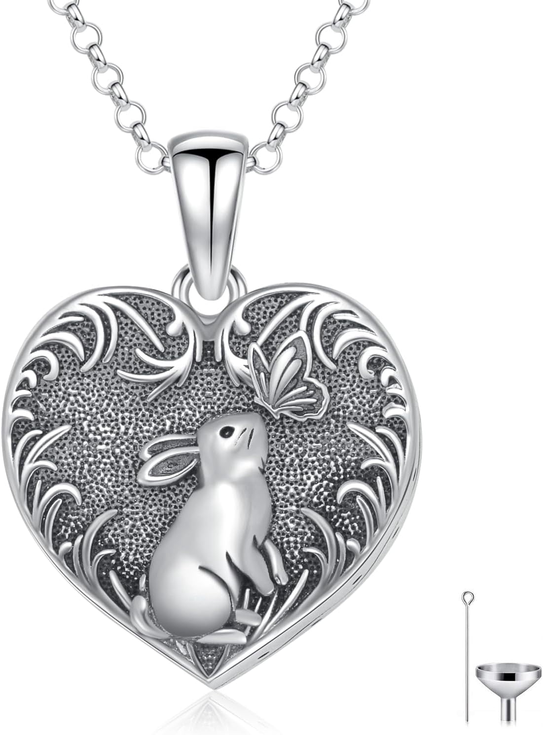 Animal Urn Necklace for Ashes 925 Sterling Silver Dog Rabbit Cat ...
