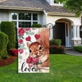 thumbnail image 1 of Animal Valentine's Day Garden Flag Double Sided Outside Garden Squirrel with Heart Headband and Rose Bouquet Rustic Yard Flag for Anniversary Wedding Yard Decoration 11.81x17.72 Inch(Squirrel), 1 of 4