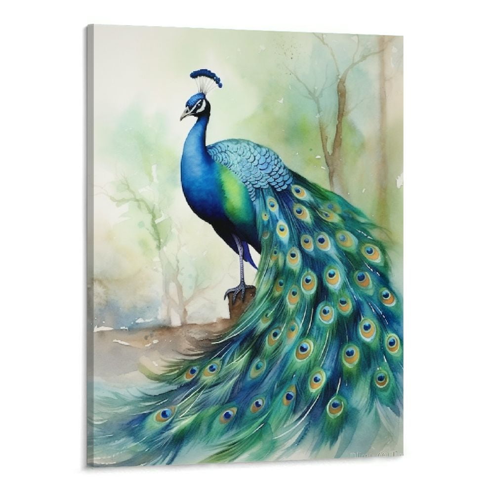 Animal Wall Art Canvas Modern Art Paintings Peacock Artwork Decor Wall