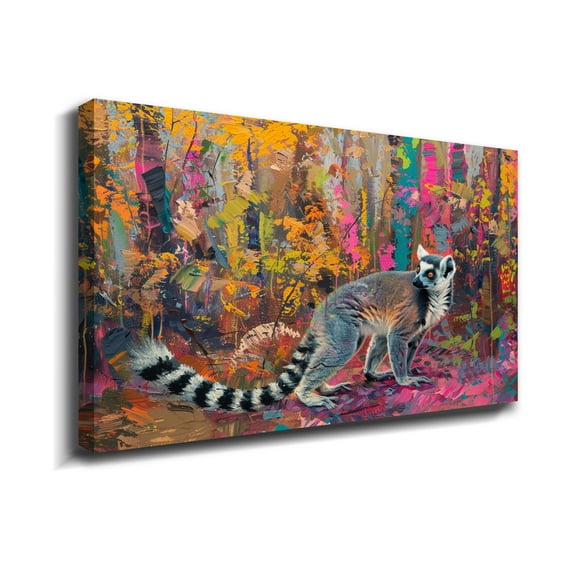 Animal Wall Art Picture Ring-Tailed Lemur2 Animal Wall Decor Canvas Wall Art For Livingroom Bedroom Office