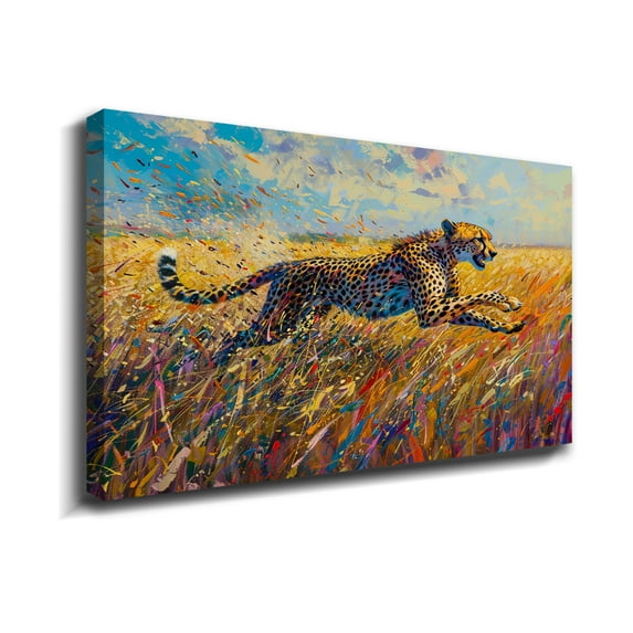 Animal Wall Art Picture Running Leopard Animal Wall Decor Canvas Wall Art For Livingroom Bedroom Office