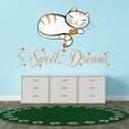 thumbnail image 1 of Animal Wall Decals for Boy's Bedroom - Smiling Sleepy Cat Wall Sticker Decal With Easy Installation Instructions Kid's Bedroom Décor Wall Sticker - Size: 20 In x 14 In, 1 of 5