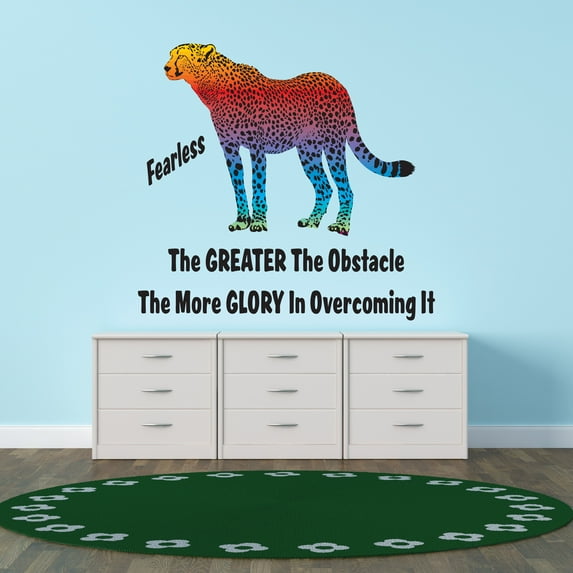 Animal Wall Decals for Boy's Bedroom - Standing Colourful Tiger Wall Sticker Decal With Easy Installation Instructions Kid's Bedroom Décor Wall Sticker - Size: 30 In x 27 In