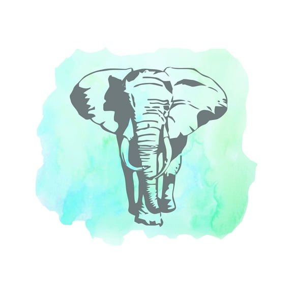 Animal Wall Decals for Children Playroom - Black and White Elephant Sillhouette Elephant DIY & Creativity Boy Girl Bedroom Wall Sticker - Size: 10 In x 9 In