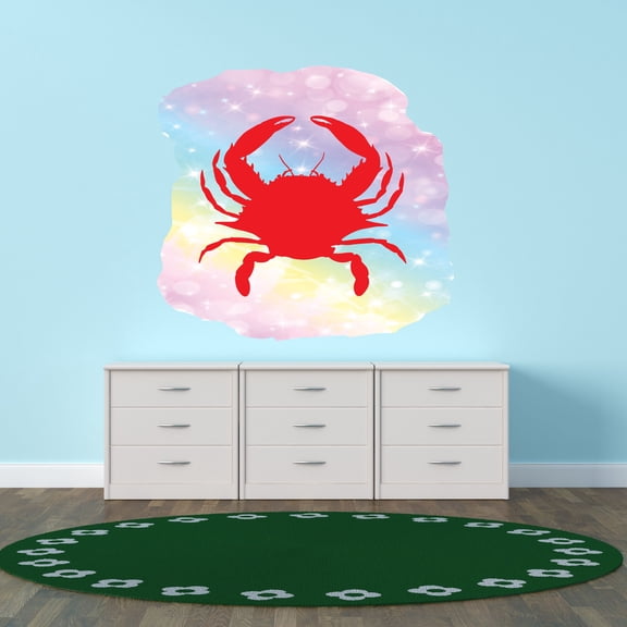 Animal Wall Decals for Care Taker Daycare - King Crab Resting Crab DIY & Creativity Boy Girl Bedroom Wall Sticker - Size: 40 In x 36 In