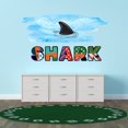 thumbnail image 1 of Animal Wall Decals for Care Taker Daycare - Surfing Shark Shark DIY & Creativity Boy Girl Bedroom Wall Sticker - Size: 10 In x 5 In, 1 of 5
