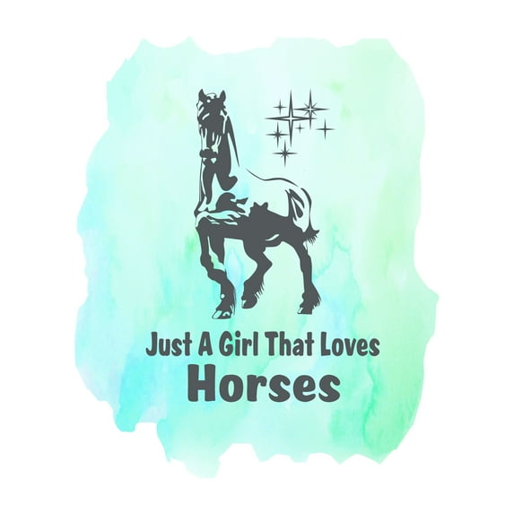 Animal Wall Decals for Children Bedroom - Girl that Loves Horses Horse DIY & Creativity Boy Girl Bedroom Wall Sticker - Size: 16 In x 20 In