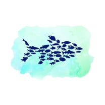 Animal Wall Decals for Family Living Room - Different Fishes Group Gym DIY & Creativity Boy Girl Bedroom Wall Sticker - Size: 10 In x 7 In