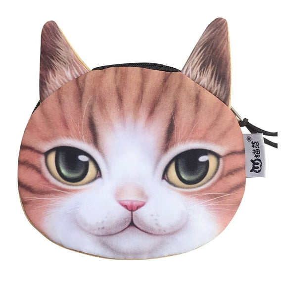Animal Wallet Purse Cute Cartoon Tiger Cat Zipper Small Money Coin Case Mini Clutch Bags for Women