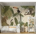 thumbnail image 1 of Animal Wallpaper Wall Mural - Abstract Jungle With Animals, 1 of 5