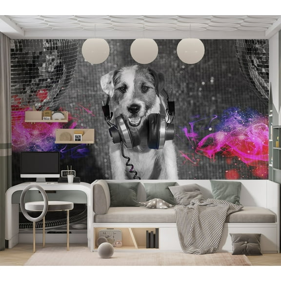 Animal Wallpaper Wall Mural - DJ Dog