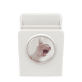 thumbnail image 1 of Animal White Fierce Cat Photograph Desk Pencil Holder Cup Pen Organizer, 1 of 4