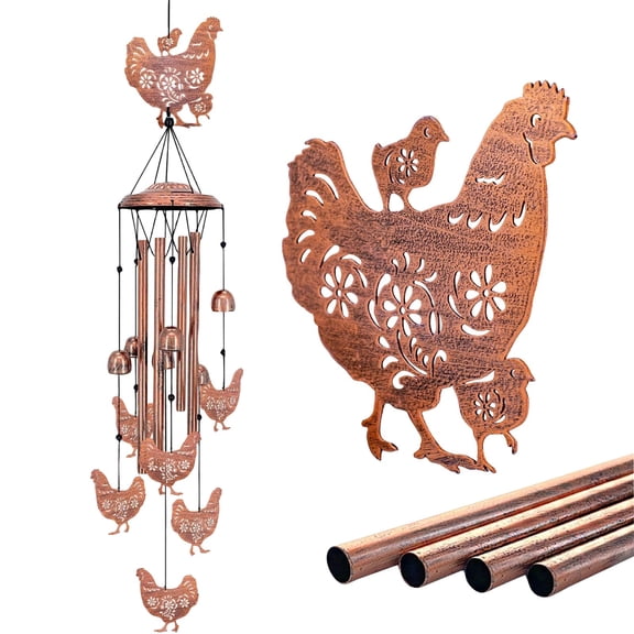 Animal Wind Chimes for Outside Metal Hanging Wind Bell Farm Animal Garden Decor Ornament