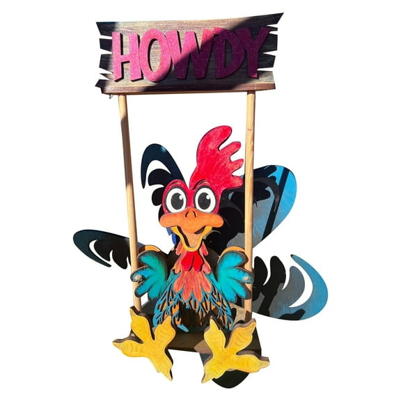 Animal Wind Spinner Decoration Cute Animal Wooden Wind Spinner Outdoor Hanging Windmill Garden Pinwheels Swivel Wind Sculpture Yard Art Ornaments for Patio Lawn Garden Art Decor (Chicken)