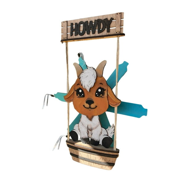 Animal Wind Spinner for Outdoors - Cute Wooden Windmill Garden Decor, Kinetic Wind Sculpture with Swivel Design for Patio, Lawn & Yard Art, Hanging Pinwheel Ornament