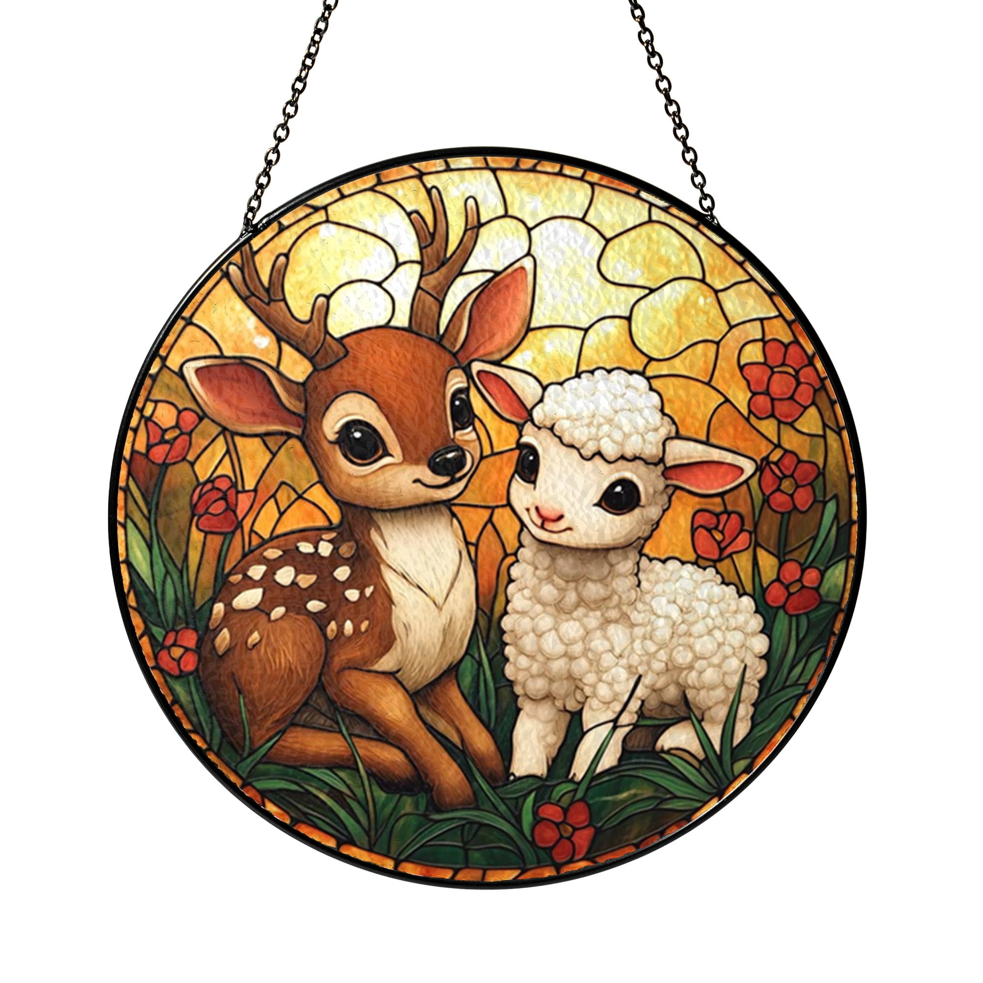 Animal Window Decor – Stained Glass Style Dog Design1601 - Walmart.com