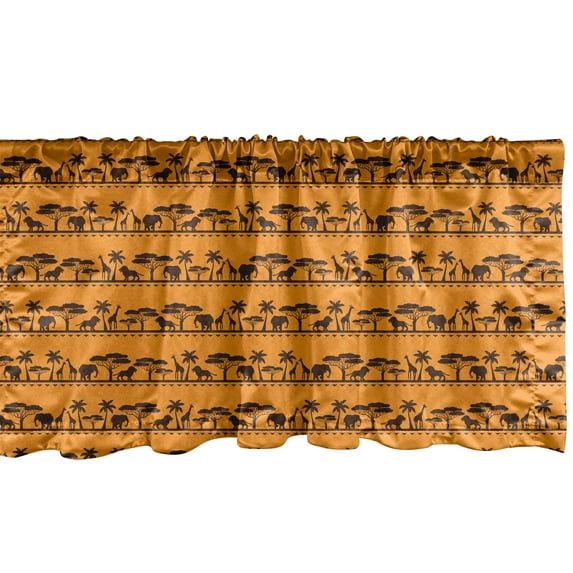 Ambesonne Animal Valance Pack of 2, Bicolour Animal, 54"X12", Marigold Brown