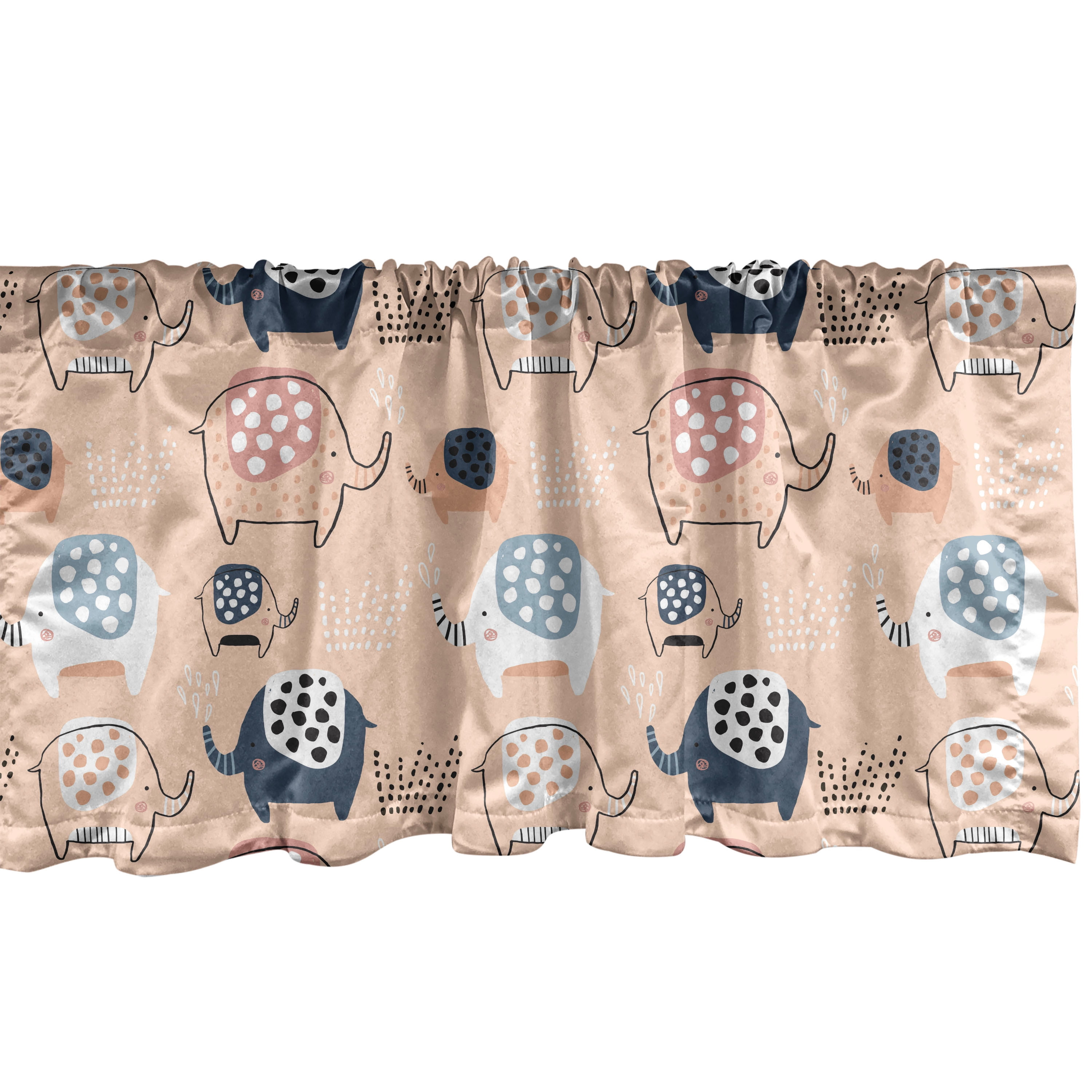 Animal Window Valance Pack of 2, Zoo Creatures Funny Savannah Jungle