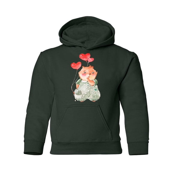 Animal With Balloons Hoodie Juniors -Image by Shutterstock,  Large