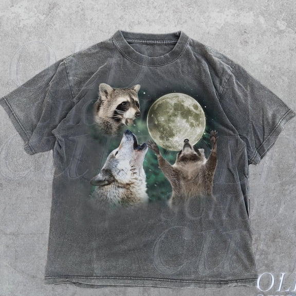 Animal And Wolf Vintage Graphic T-Shirts, Retro Moon Animal And Wolf Vintage Graphic T-Shirts, Retro Wolf Moon Galaxy Top, Wolf Lovers DARK HEATHER Unisex S-5XL Hot Trending Shirt