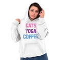 thumbnail image 1 of Animal Womens Hooded Pullover Sweatshirt Cats Yoga Coffee Funny Feline Crazy Cat Lady, 1 of 2