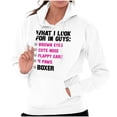 thumbnail image 1 of Boxer Dog Breed Lovers Dating Joke Hoodie Sweatshirt Women Brisco Brands X, 1 of 5