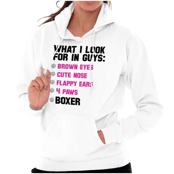 Boxer Dog Breed Lovers Dating Joke Hoodie Sweatshirt Women Brisco Brands X