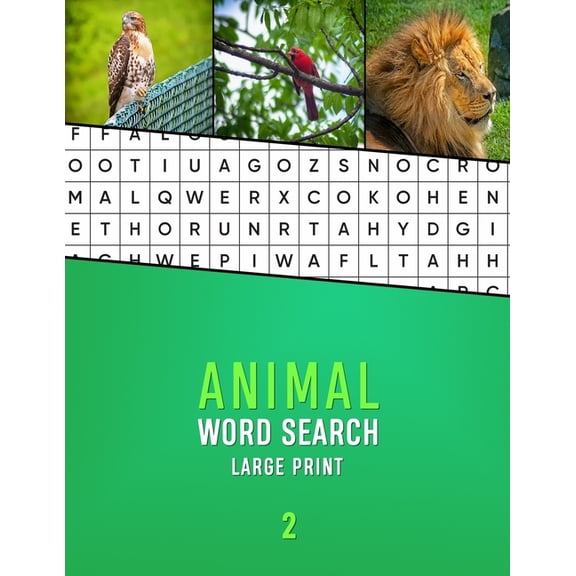 Large Print Wordsearch Animal Word Search Large Print 2: Word hunting puzzle book for Dementia and Alzhiemers patients Mental stimulation and m, (Paperback)