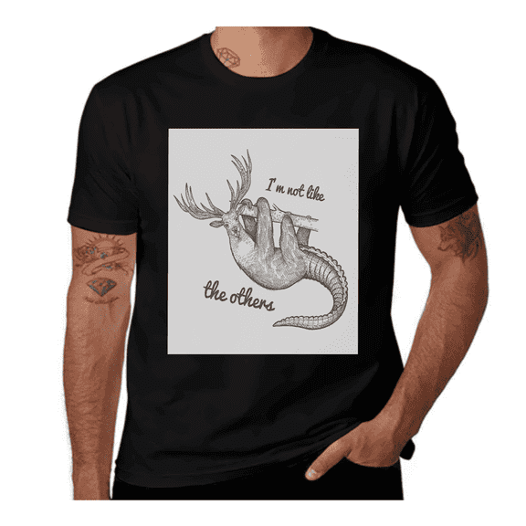 Animal Words-Sloth-White-Black-Grey Casual Streetwea Everyday Tshirt Comfortable Wear tee shirt