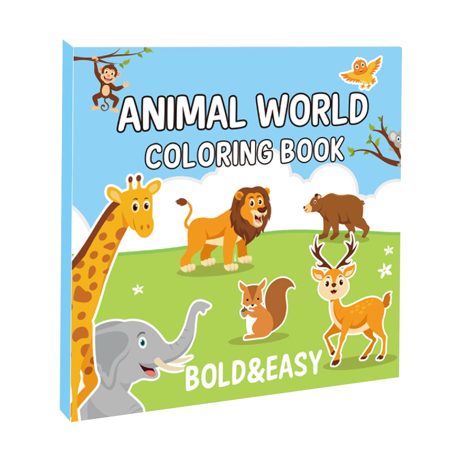 Animal World Coloring Book Simple and Cute Designs for both Toddlers