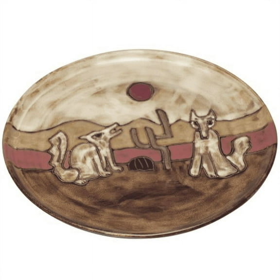 Animal World - Coyote Hand Etched Serving Platter