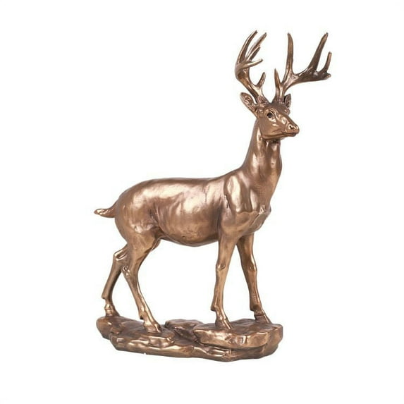 Animal World Stag Buck Deer Golden Finish Resin Figurine
