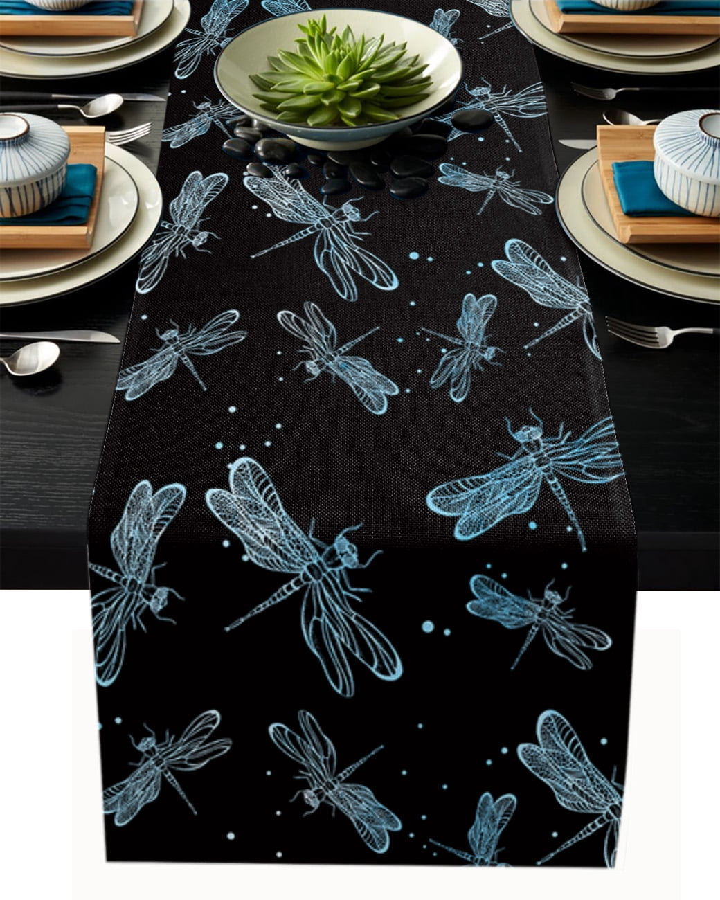 Animal Yellow Dragonfly Festival Table Runners Wedding Party r Kitchen