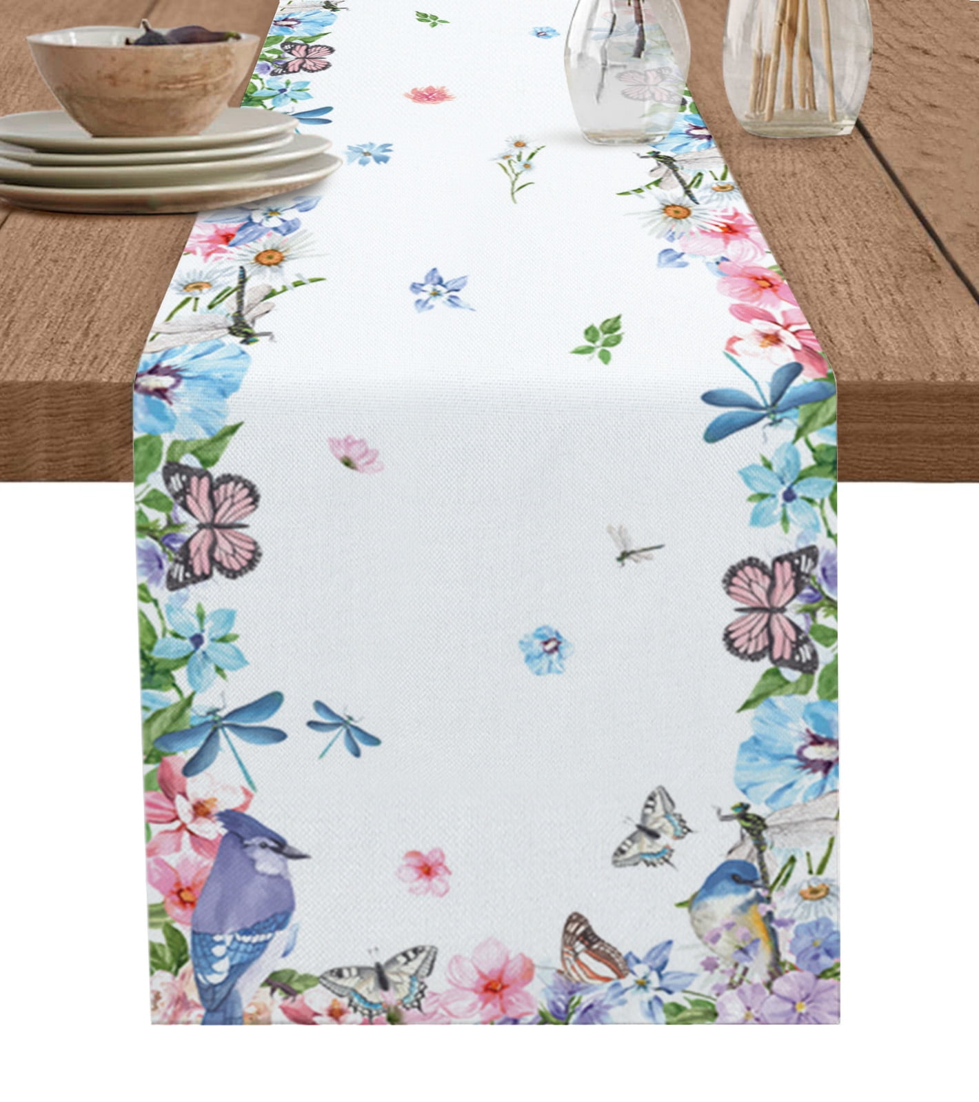 Animal Yellow Dragonfly Festival Table Runners Wedding Party r Kitchen