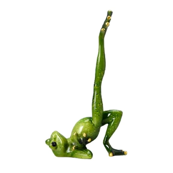 Animal Yoga Frog Figurines Studio for Tabletop Office Desktop Home Single leg bridge